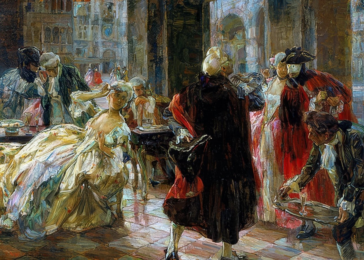 Café Florian på 1700-tallet av Alessandro Milesi