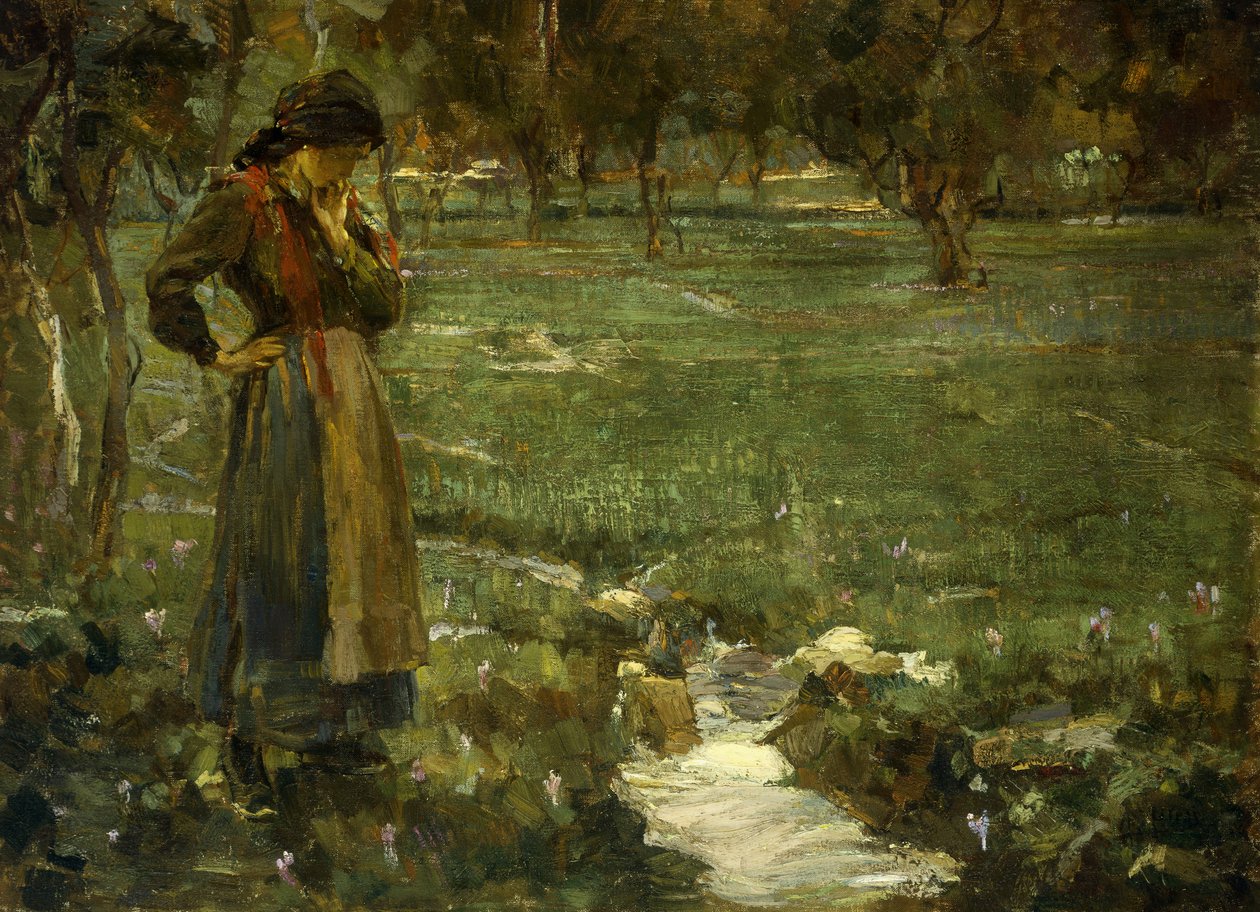 The Whispering Brook (olje på lerret) av Alessandro Milesi