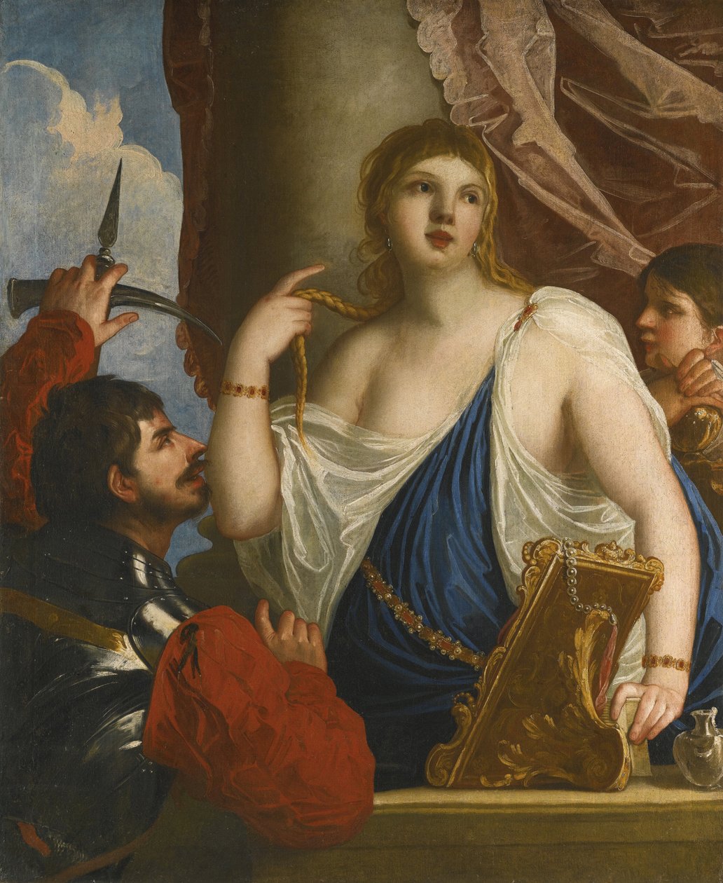 Semiramis kalt til våpen par Padovanino (1588-1649). Olje på lerret, størrelse : 134x112, , Privat samling av Alessandro Padovanino