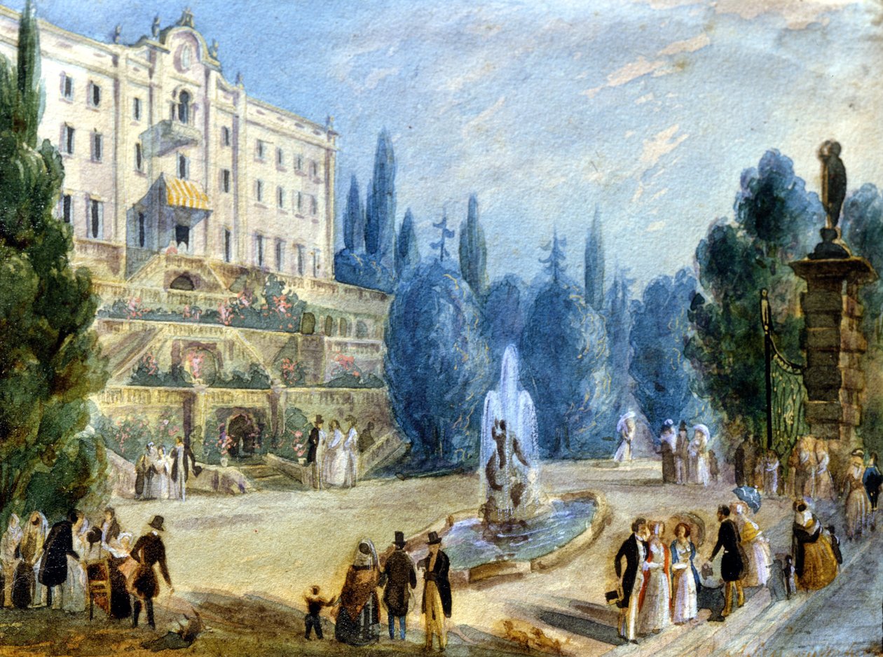 Como. Cadenabbia. The Villa Carlotta (tidligere Sommariva) av Alessandro Sanquirico
