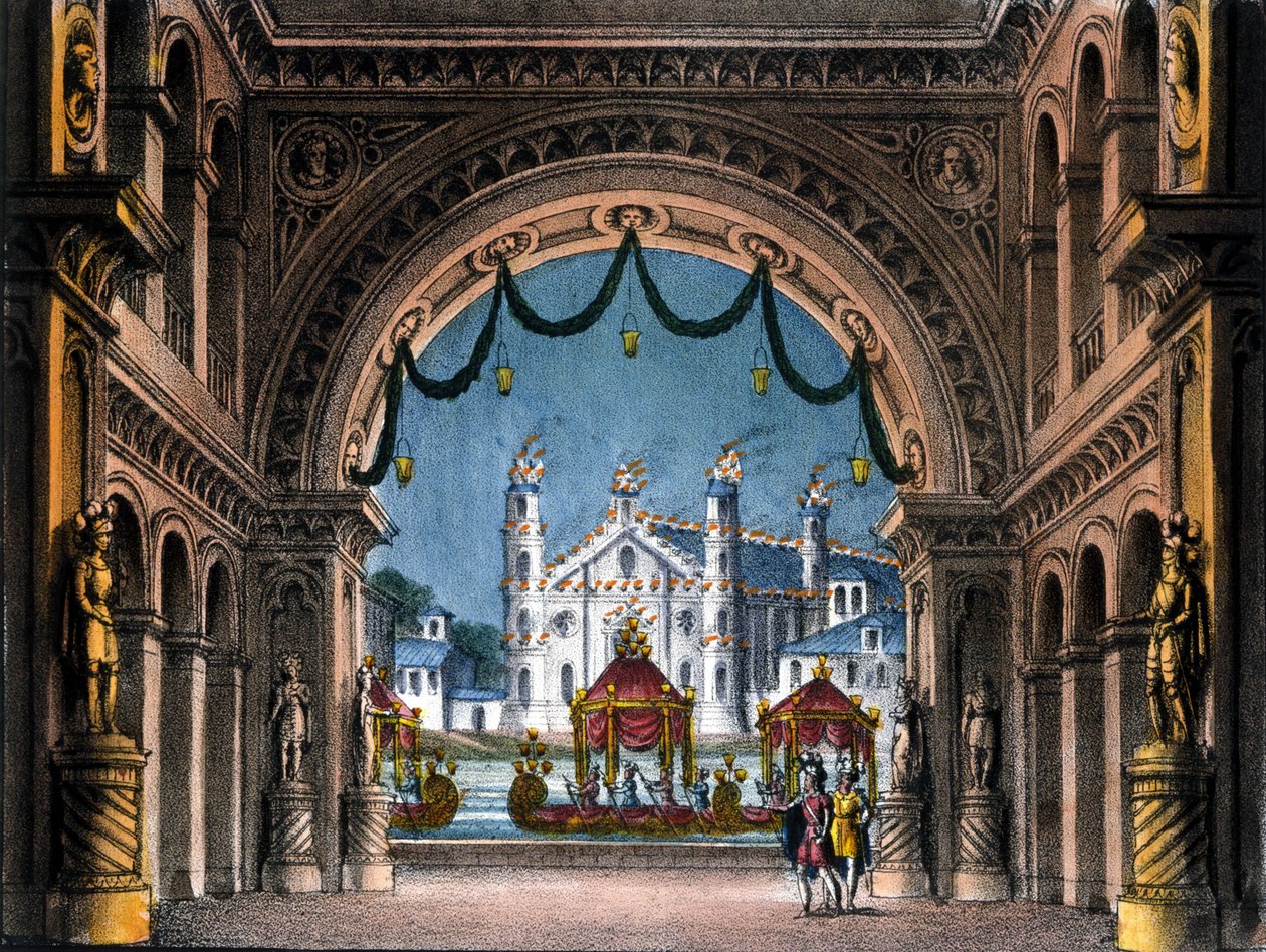 Scenografi av Sanquirico for operaen "La straniera" "(L