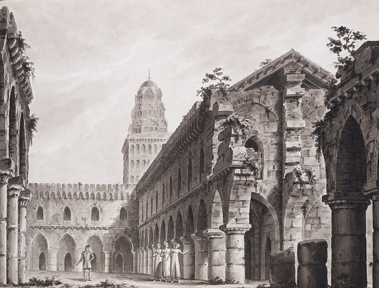 Scenedesign for Opera-serien The Gypsies of Asturias av Carlo Evasio Soliva. Teatro alla Scala av Alessandro Sanquirico