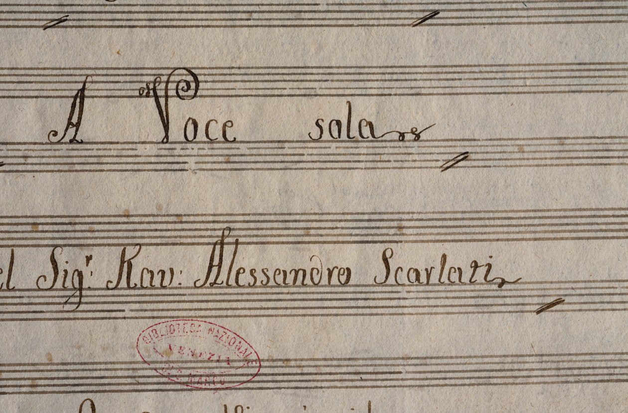 Manuskriptpartitur av XXV kantater for solostemme av Alessandro Scarlatti (1660-1725) av Alessandro Scarlatti