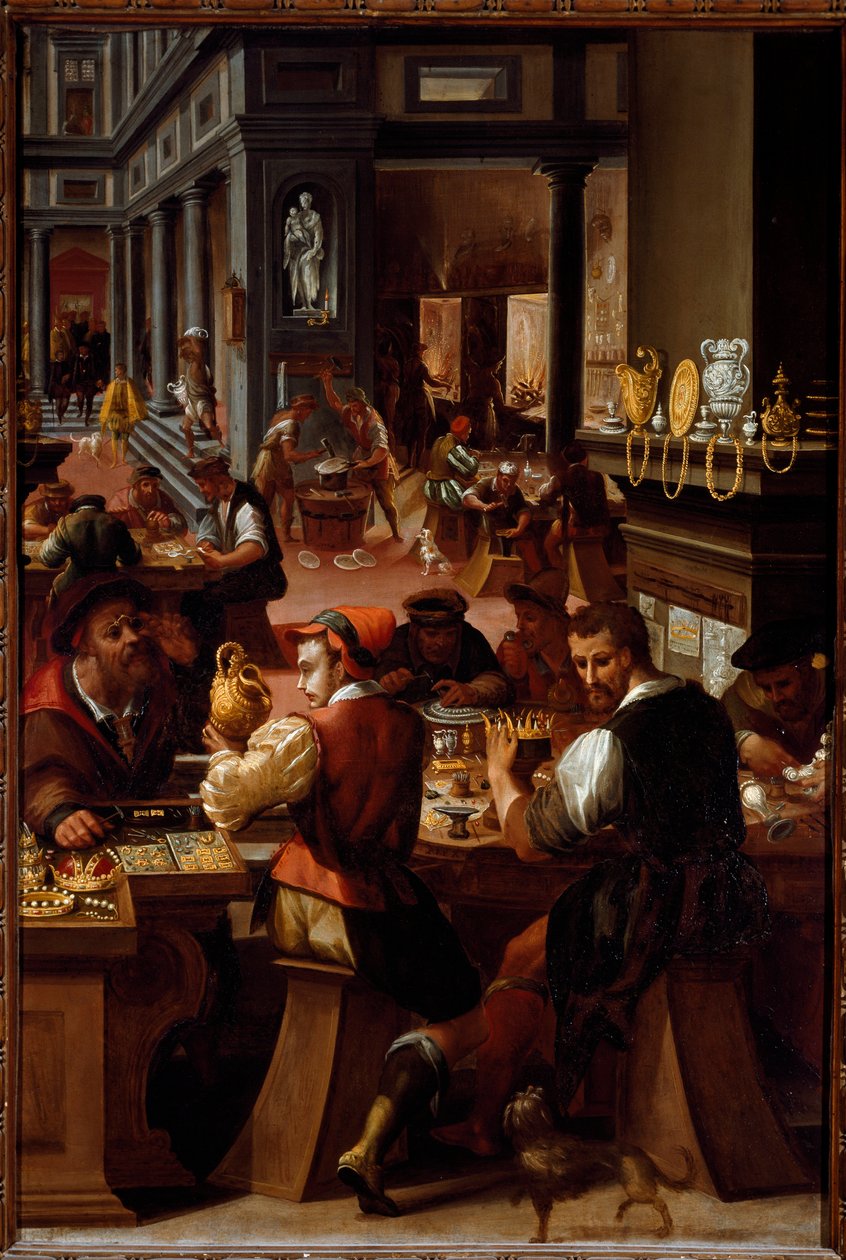 Gullsmedens verksted (Maleri av Alessandro di Vincenzio Fei
