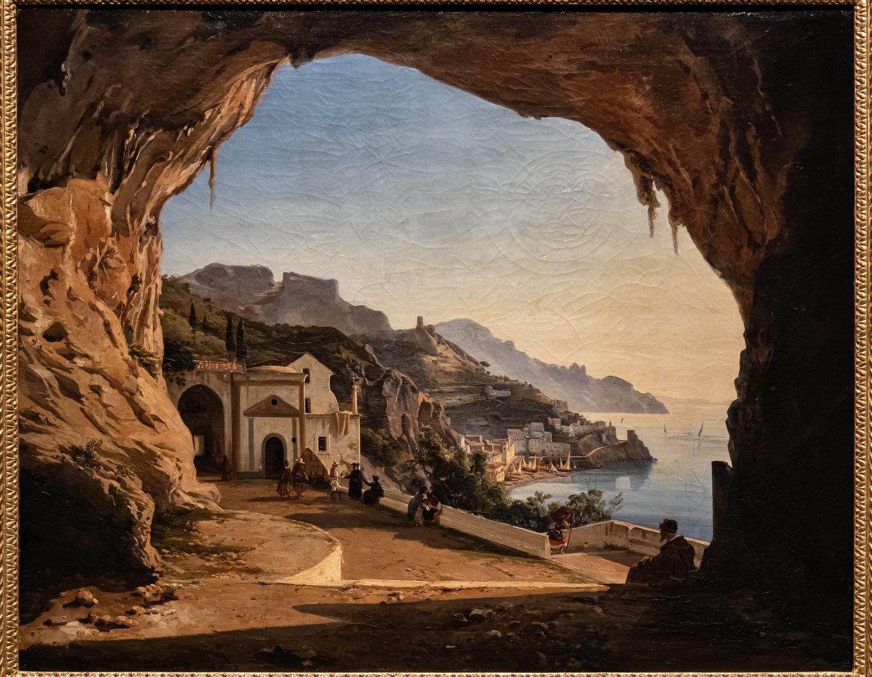 Capichins-hulen i Amalfi, ca. 1850 (olje på lerret) av Alessandro la Volpe