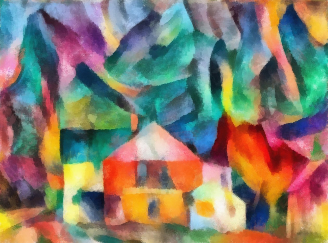 ved foten av fjellene, 2017, av Alex Caminker