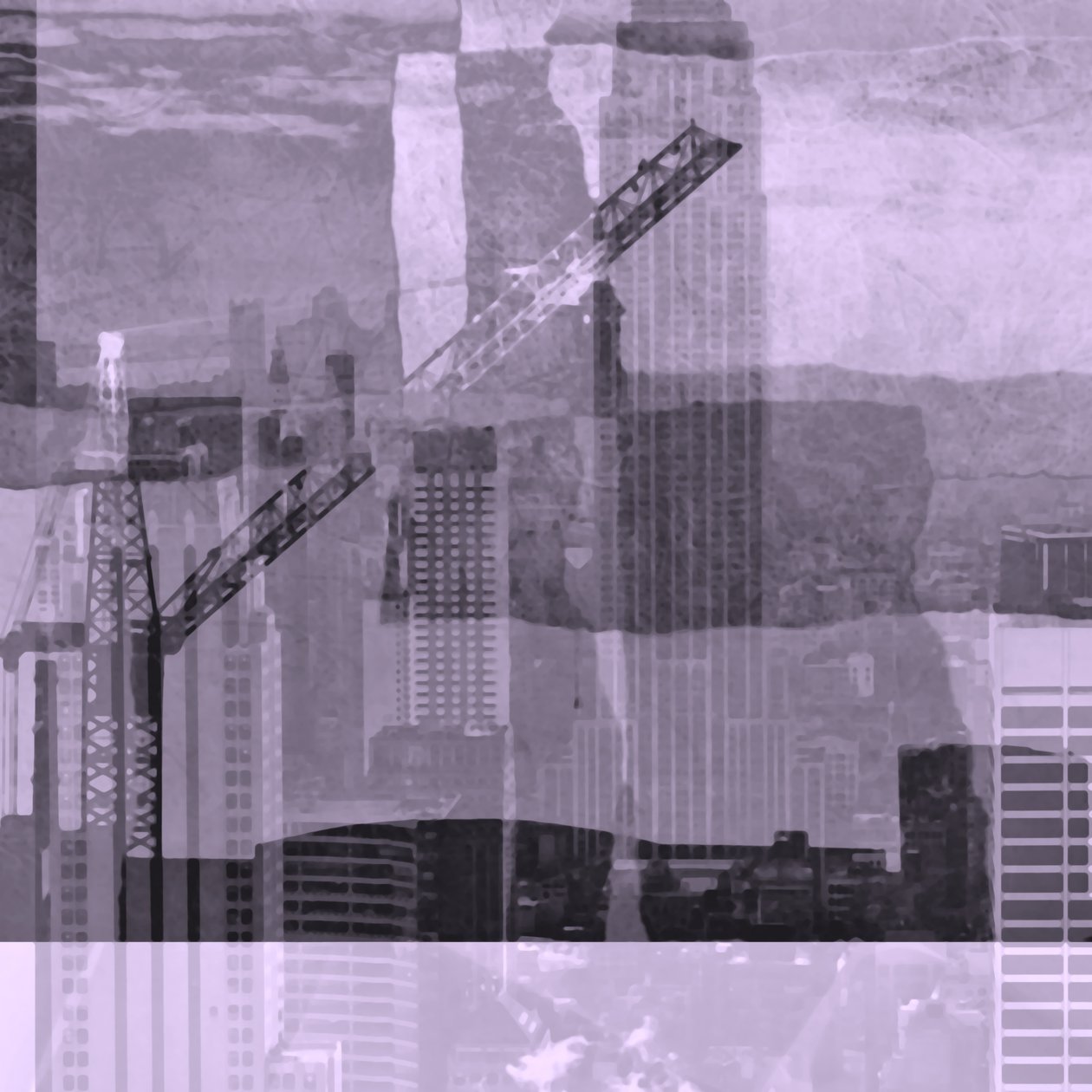 Bybilde, 2019, (blandet media; collage; funnet objekt) av Alex Caminker