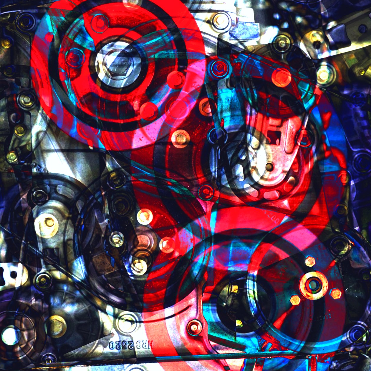 Mechanism, 2019, (collage) av Alex Caminker