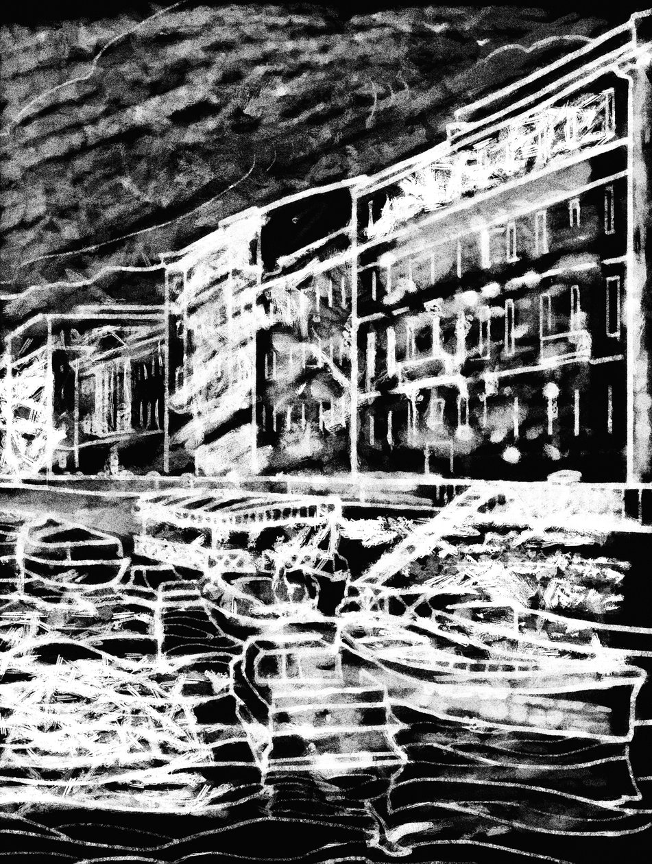 Seafront, 2020 (blandet media) av Alex Caminker