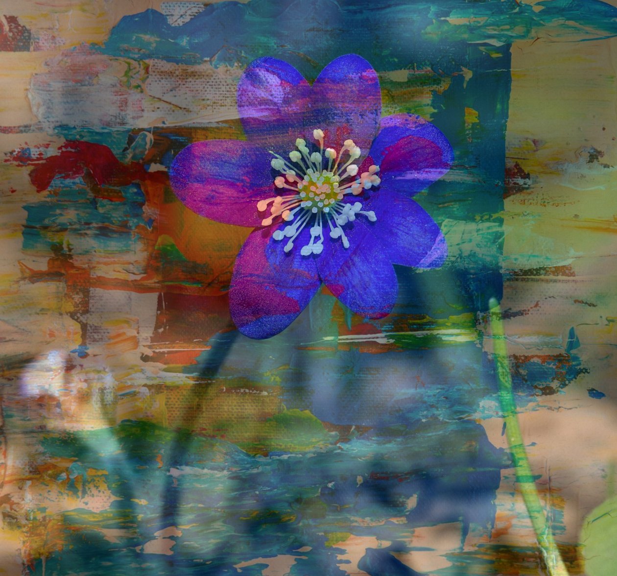 blå seddel II, 2019, (collage) av Alex Caminker