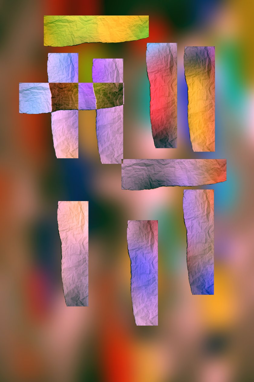 etude #4,2019,(blandet media) av Alex Caminker