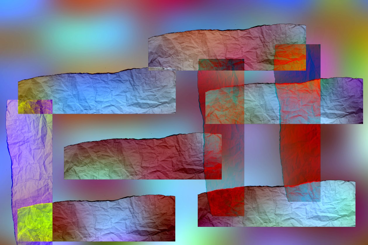 etude #7,2019,(blandet media) av Alex Caminker