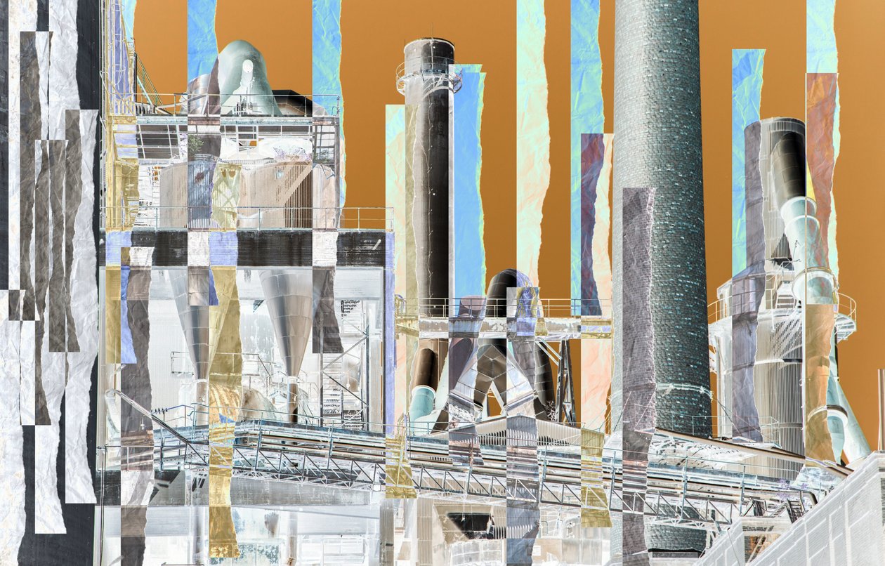 stoff II, 2019, (collage) av Alex Caminker