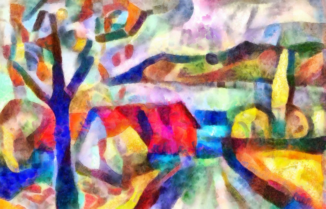 fallende blader, 2017, (blandet media) av Alex Caminker