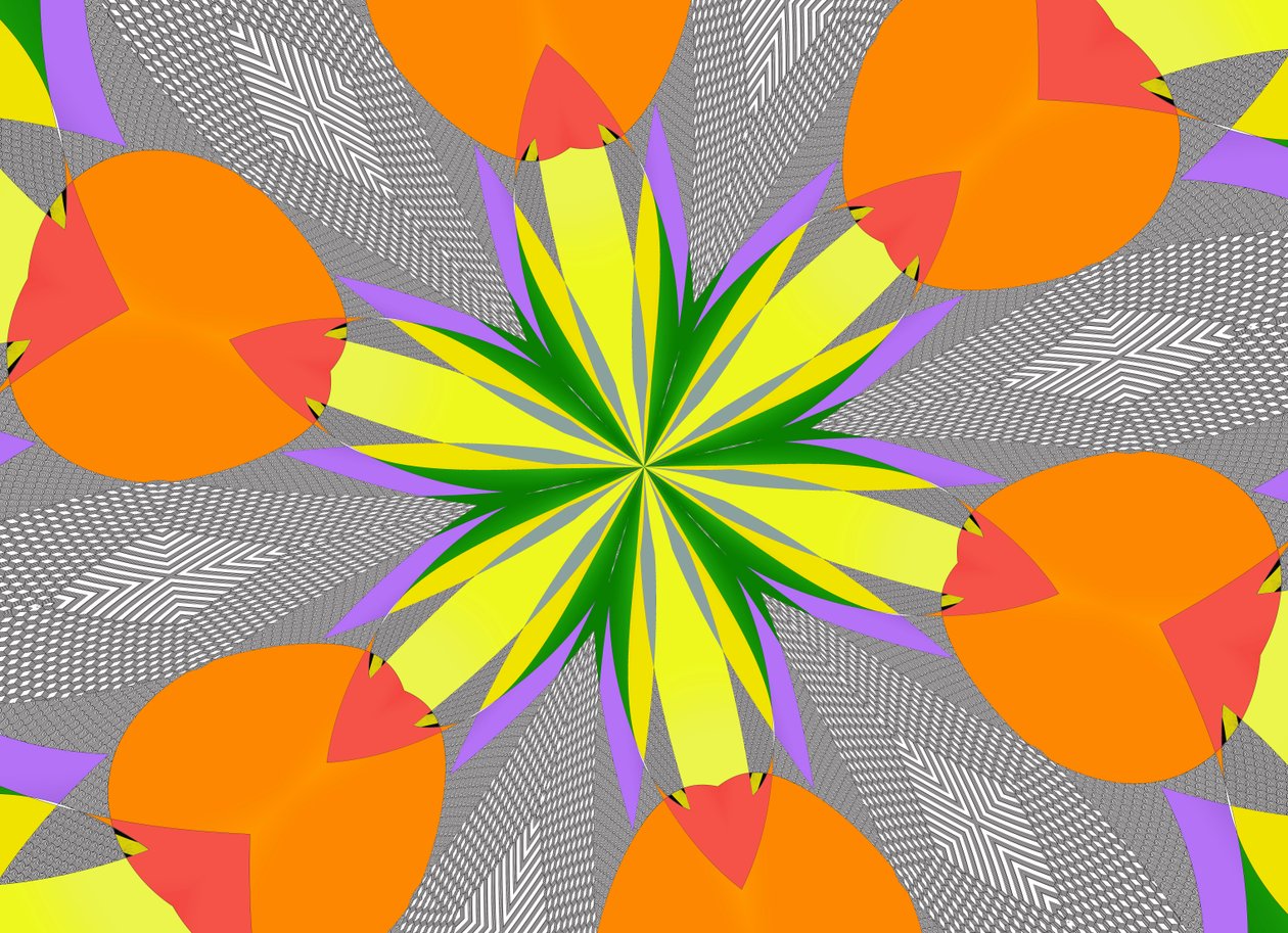 blomster #108,2019,(blandet media) av Alex Caminker
