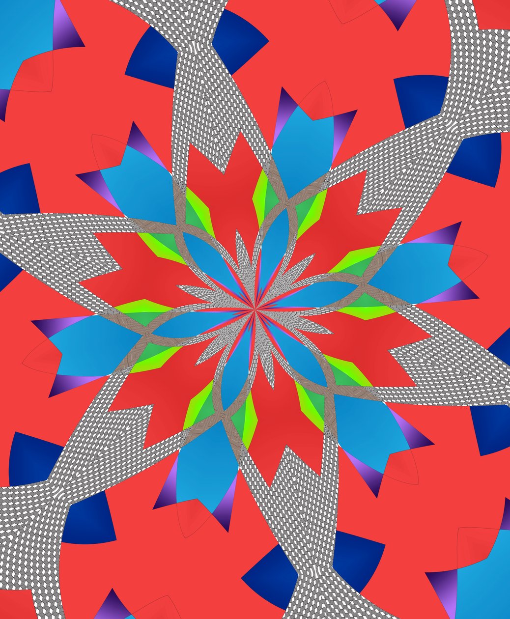 blomster #116,2019,(blandet media) av Alex Caminker