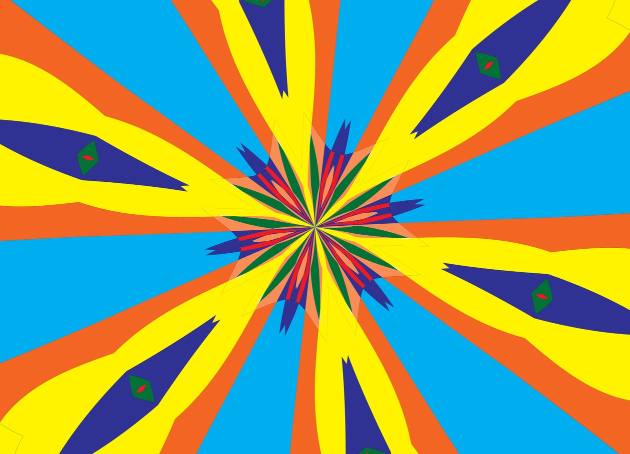blomster #28,2019,(blandet media) av Alex Caminker