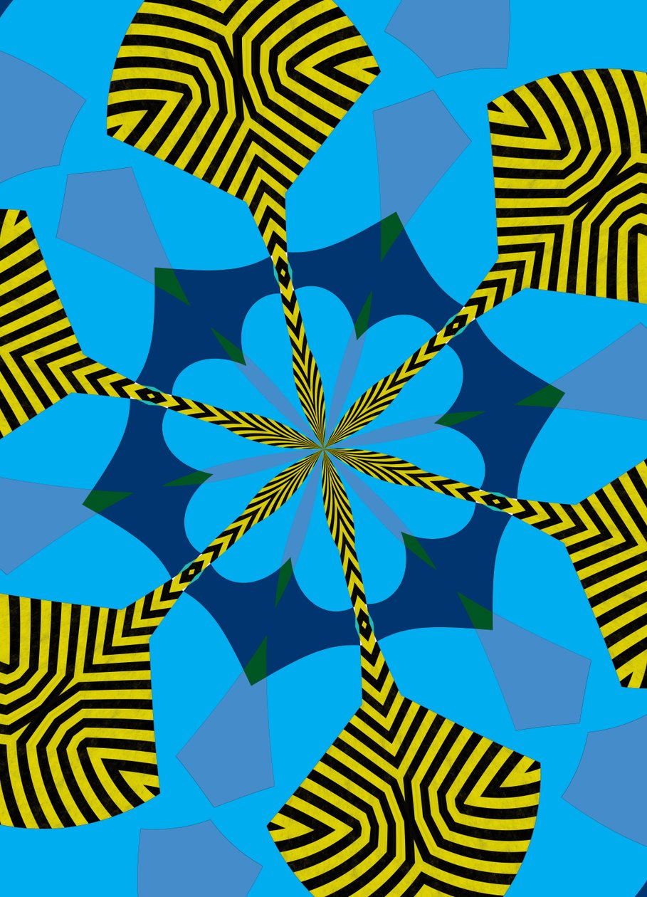 blomster #6,2019,(blandet media) av Alex Caminker