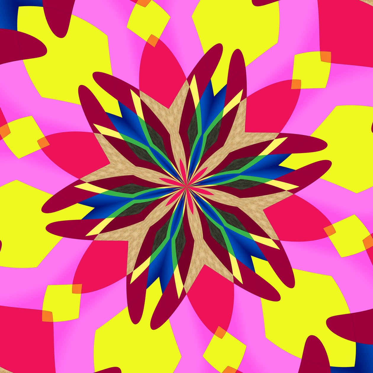 hageblomst, 2019, (blandet media) av Alex Caminker