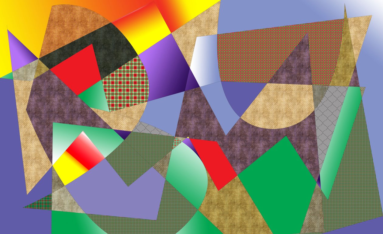 landskap #3,2019,(blandet media) av Alex Caminker