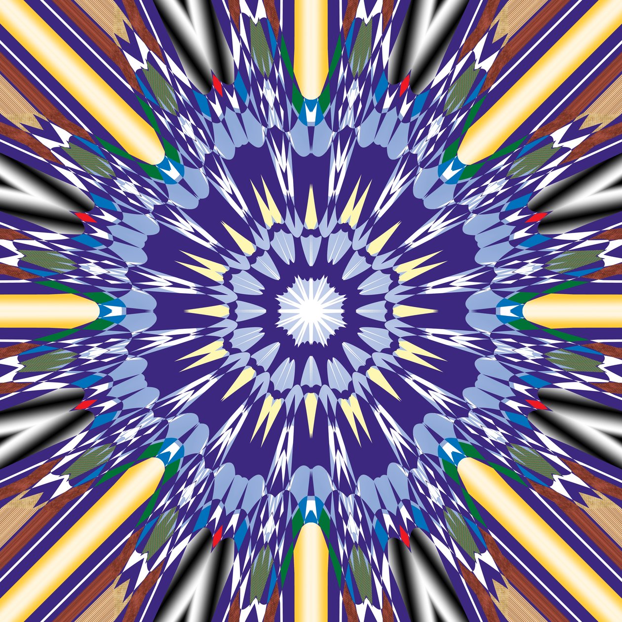 mandala, 2019, (blandet media) av Alex Caminker