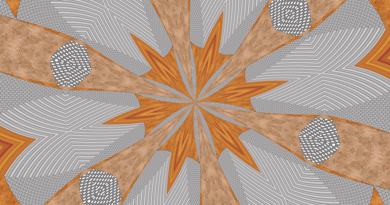 ornament #63,2019,(blandet media) av Alex Caminker