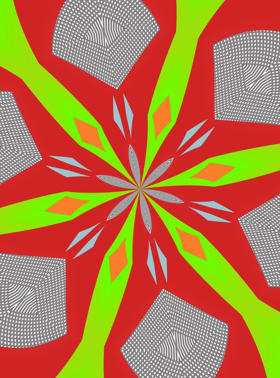 ornamenter #110,(blandet media) av Alex Caminker
