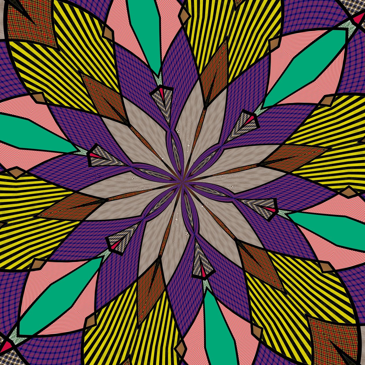 ornamenter #117,(blandet media) av Alex Caminker