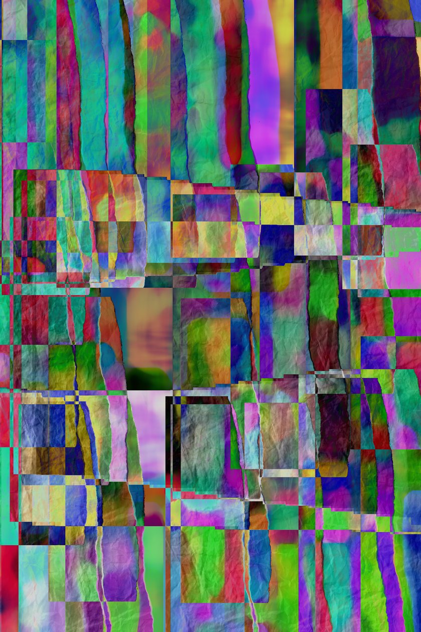 struktur b,2019,(blandet media) av Alex Caminker