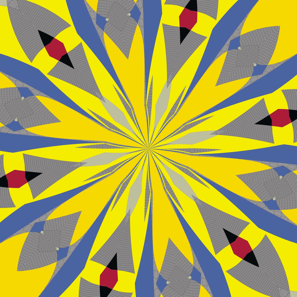 symmetri #14,2019,(blandet media) av Alex Caminker