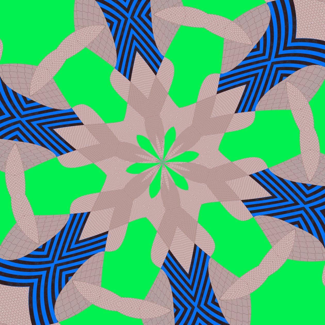 symmetri #51,2019,(blandet media) av Alex Caminker