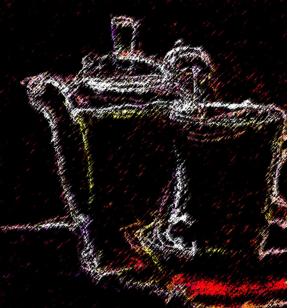 teatime, 2020, (blandet media) av Alex Caminker