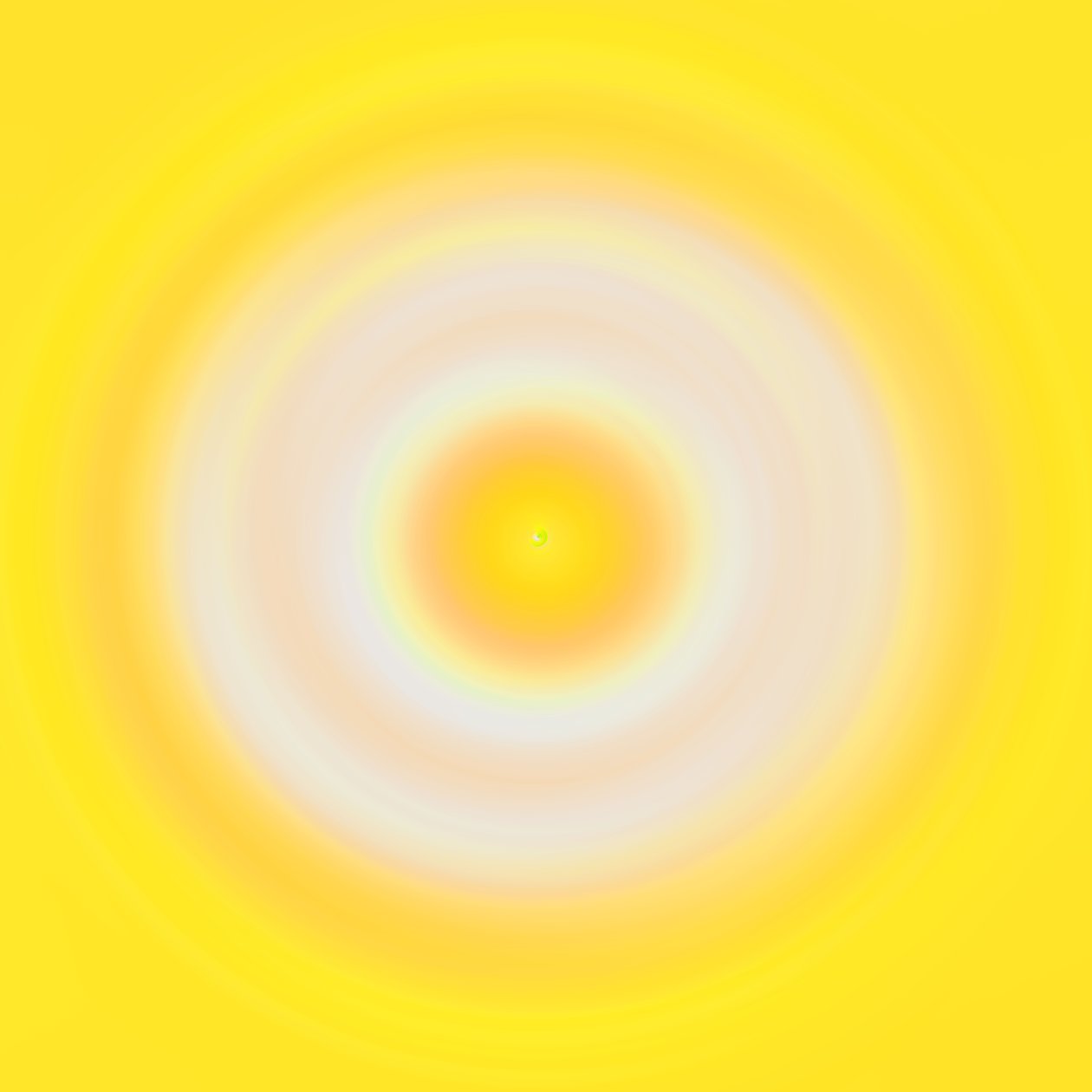 gul prikk, 2019, (blandet media) av Alex Caminker