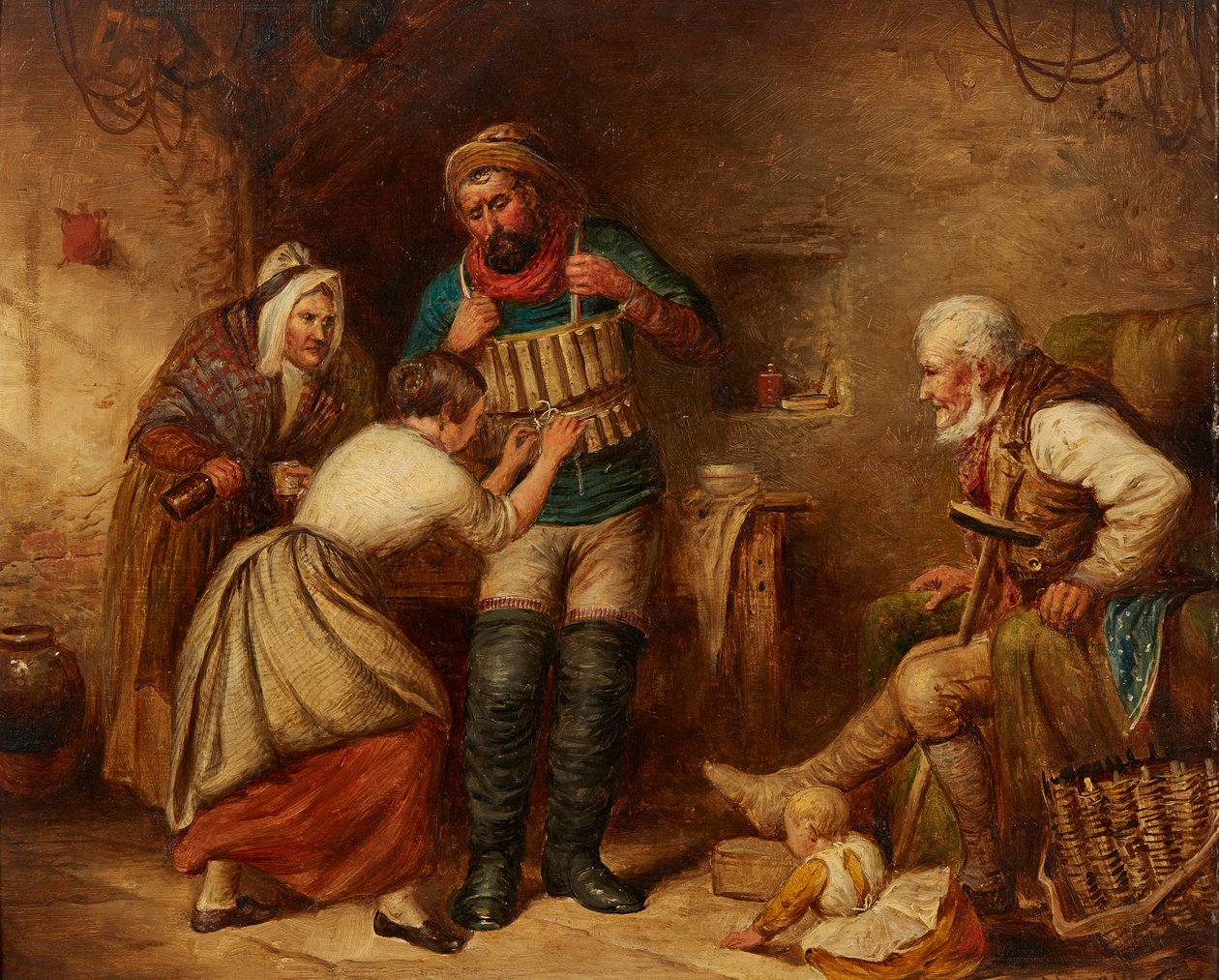 Off to the Rescue - 1876 (olje om bord) av Alex Leggatt