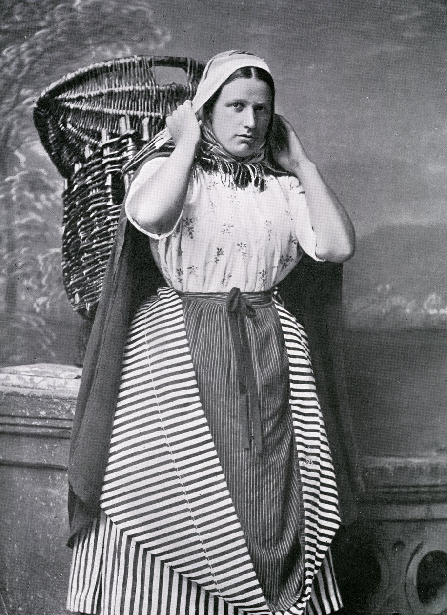 A Newhaven Fishwife, sent på 1800-tallet (bw-bilde) av Alexander Adam Inglis