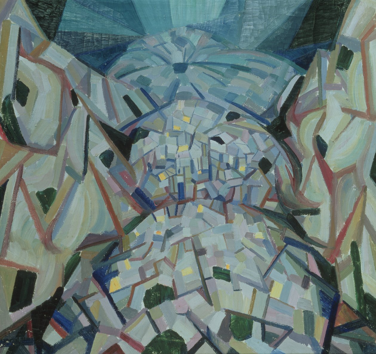 Abstrakt landskap, ca. 1913-15 av Alexander Bogomazov
