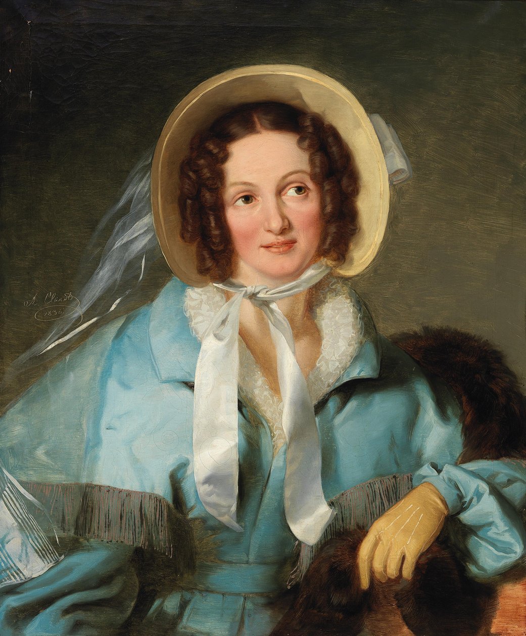 Portrett av en dame i hatt av Alexander Clarot