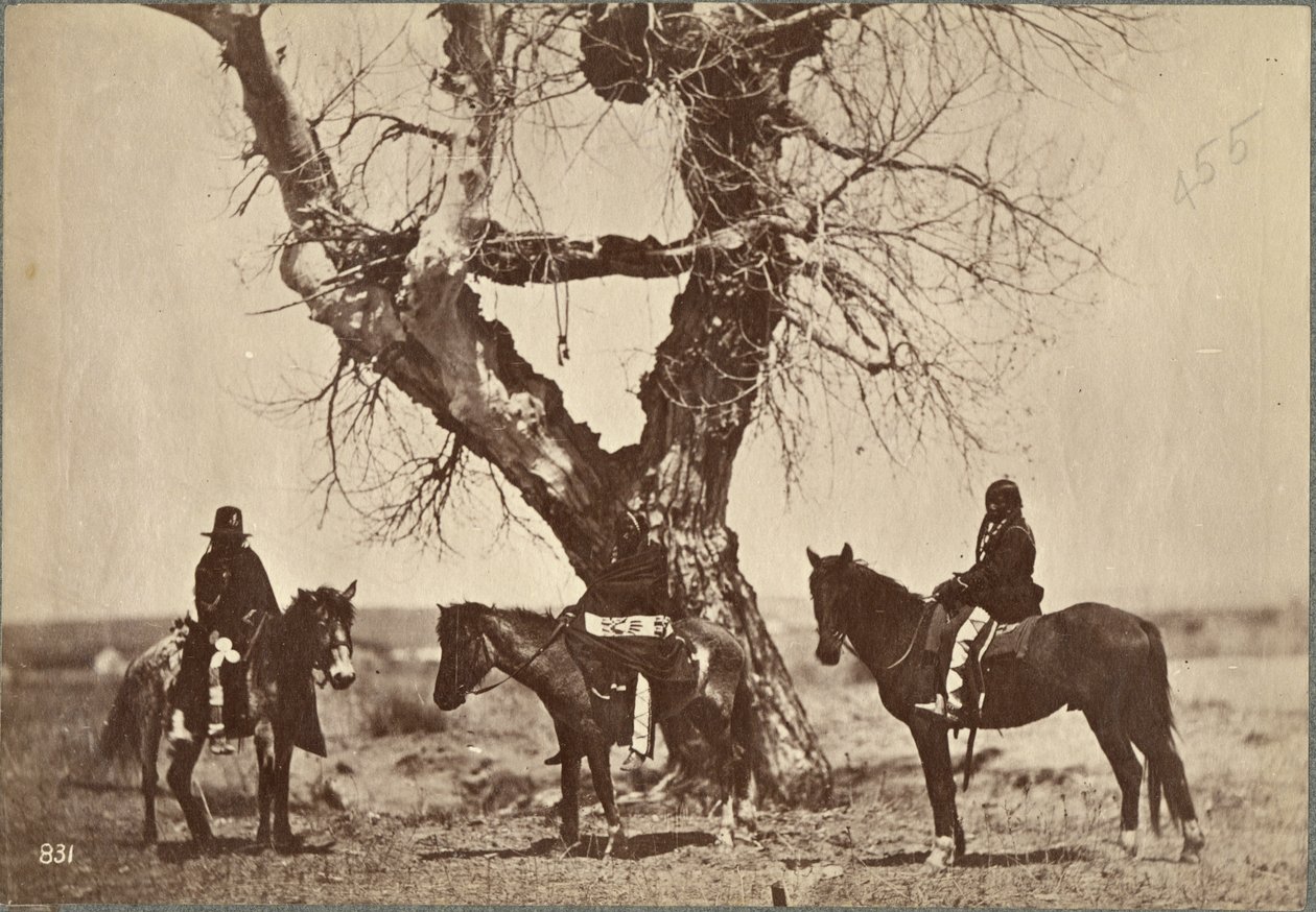 Burial, Dakota, 1868 (albumtrykk) av Alexander Gardner