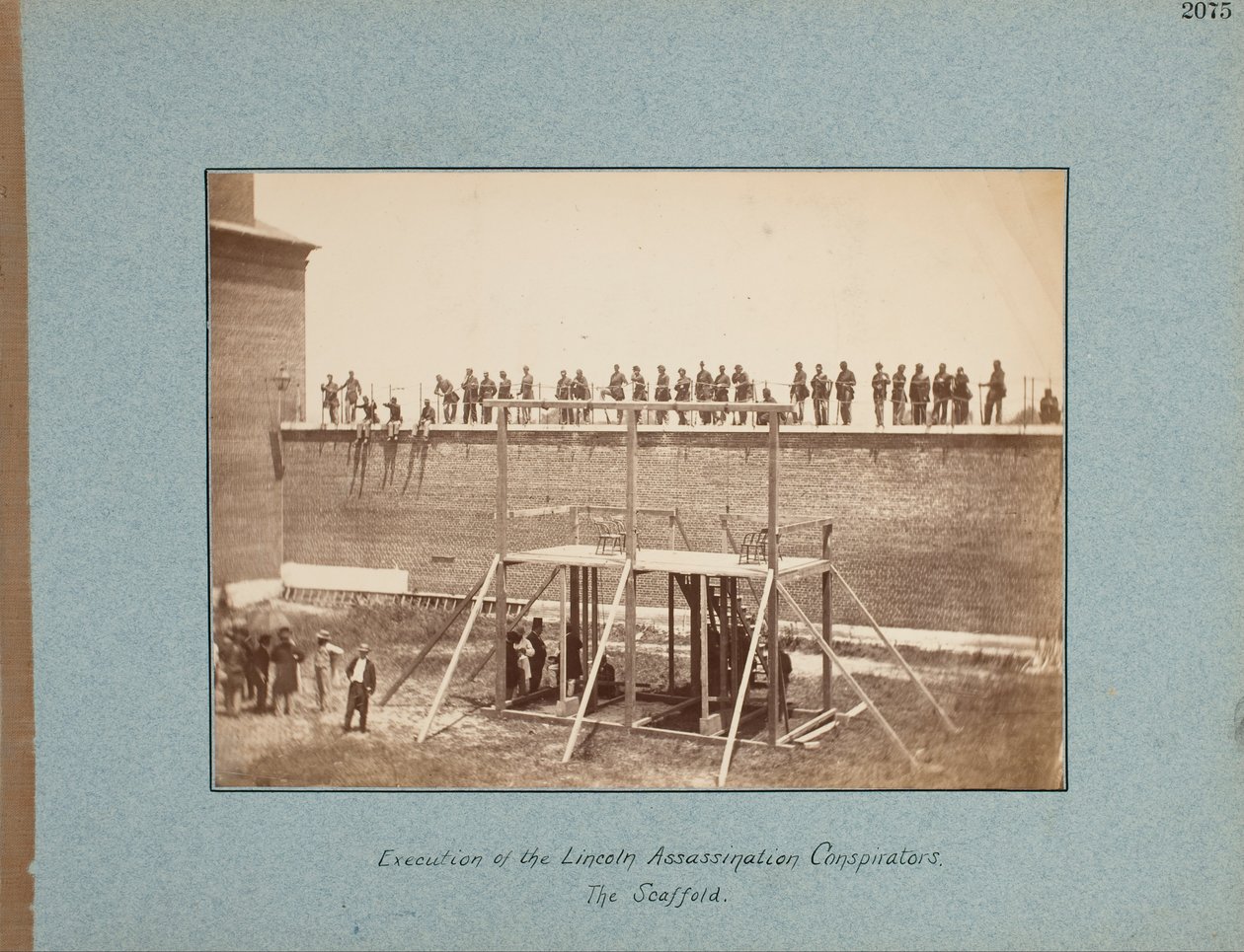 Henrettelse av Lincoln Assassination Conspirators. Stillaset. av Alexander Gardner