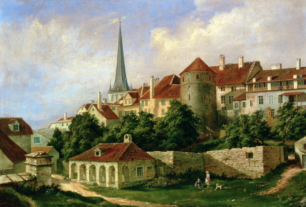 Utsikt over Tallinn med Hattorpe Tower av Alexander Georg Schlater