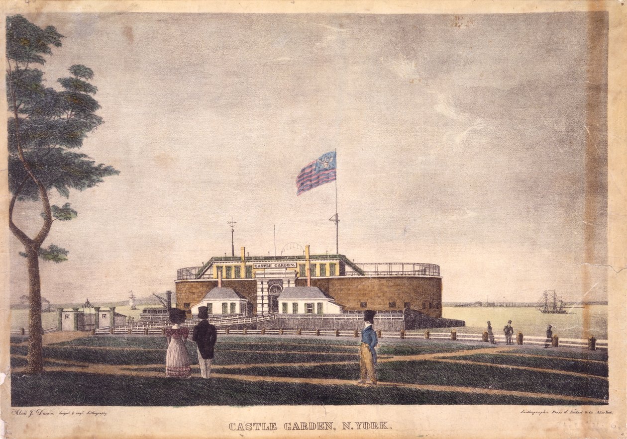 Castle Garden, N. York, ca. 1825-1835 av Alexander Jackson Davis