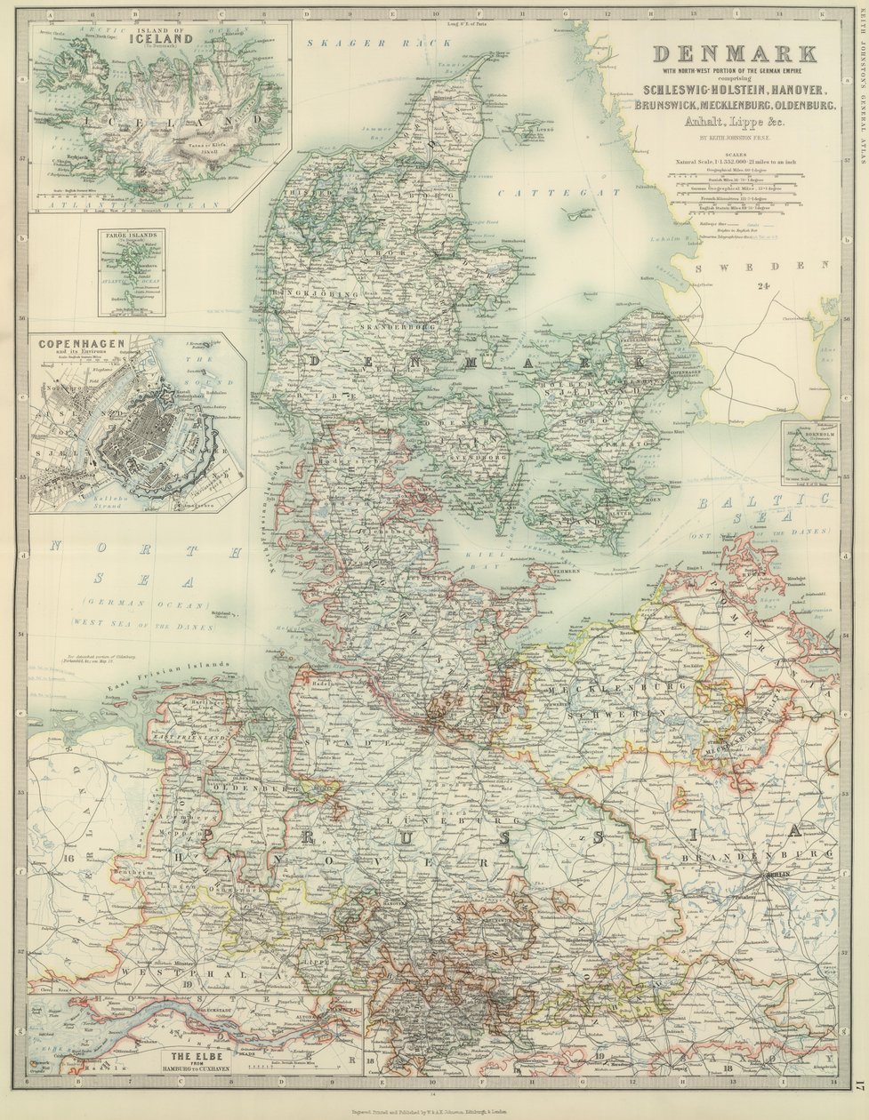 Danmark med den nordvestlige delen av det tyske imperiet av Alexander Keith Johnston