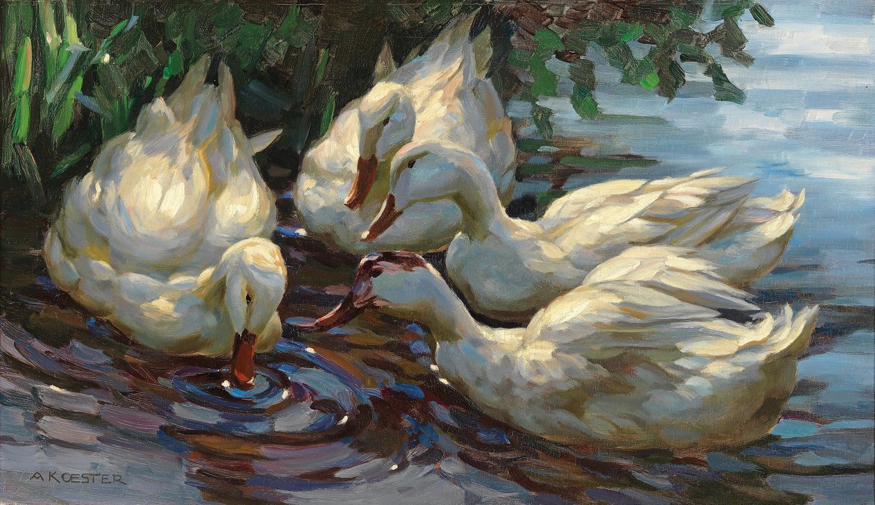 Fire ender ved dammen av Alexander Koester