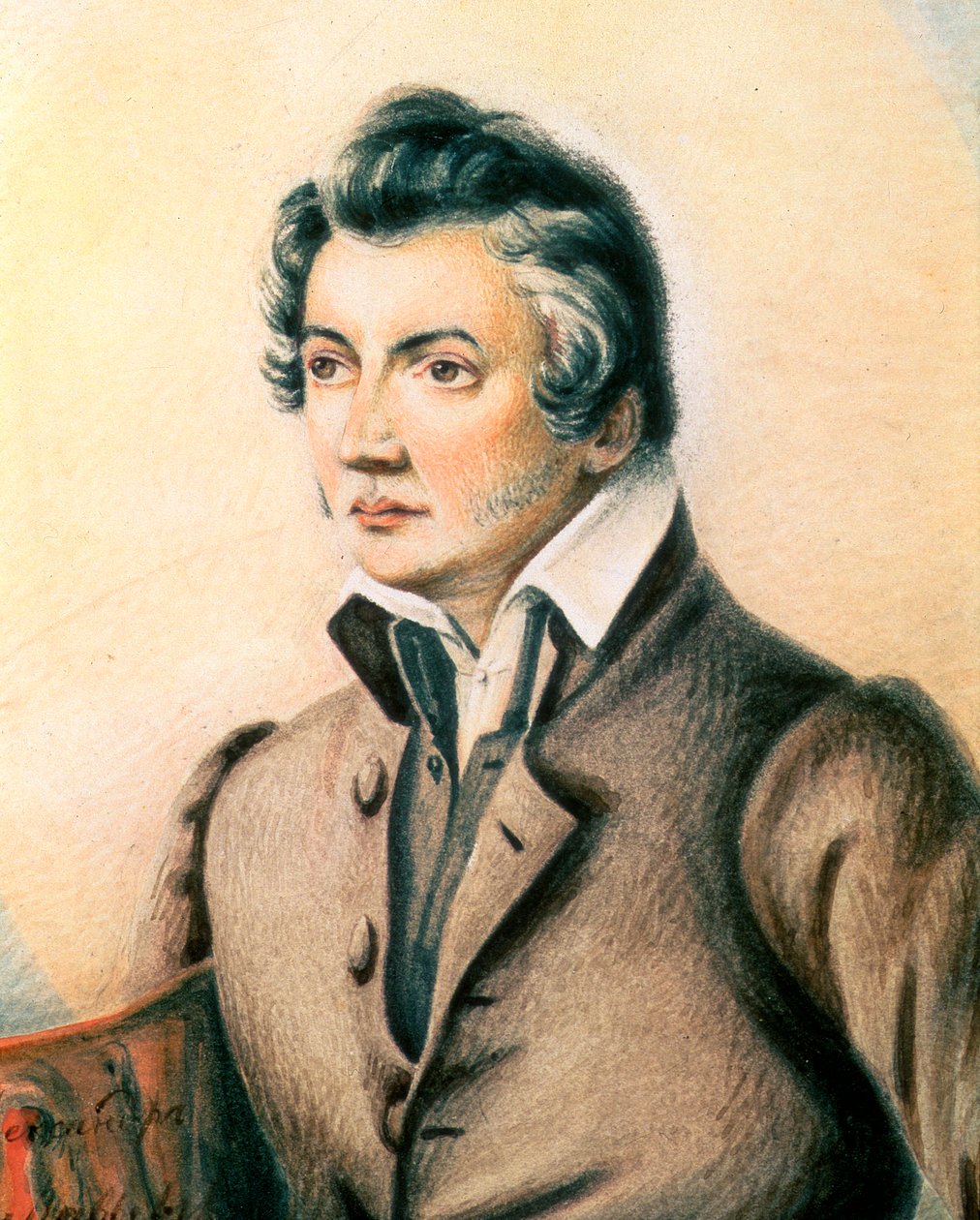 Portrett av Nikita Muravyov, 1836 (wc og fargeblyanter) av Alexander Mikhailovich Muravyov
