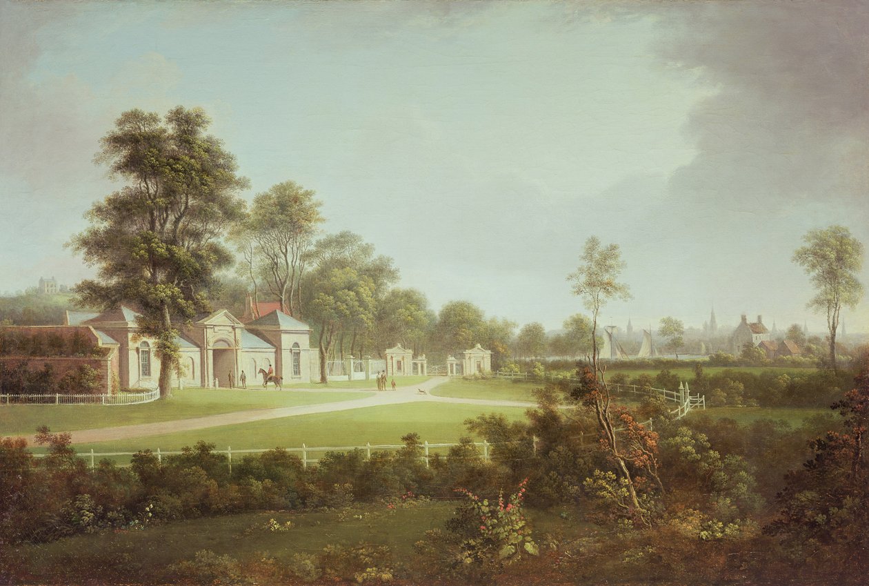 Annefield med Glasgow utenfor, ca. 1800 av Alexander Nasmyth