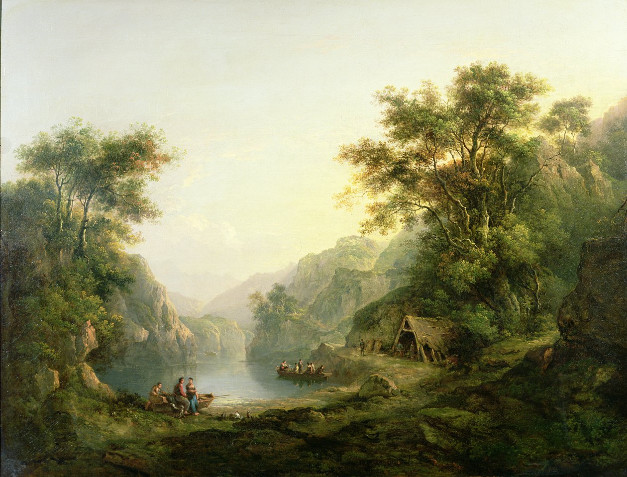 Fiskepartiet, Loch Katrine, Skottland av Alexander Nasmyth