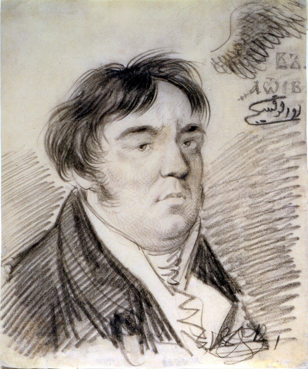 Portrett av Ivan Krylov, 1812 (blyant) av Alexander Osipovich Orlowski