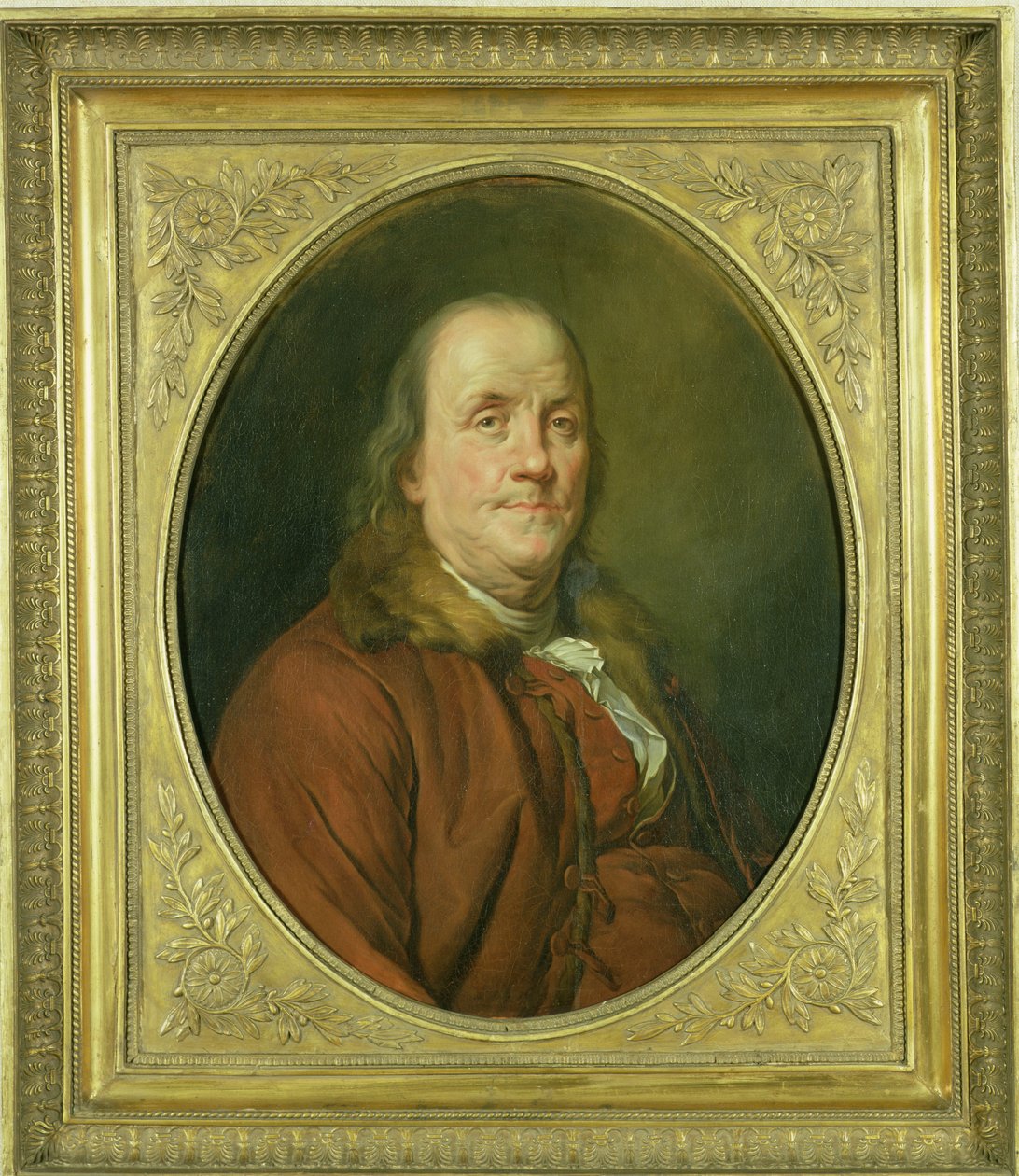 Portrett av Benjamin Franklin, etter et portrett av Joseph Siffrede-Duplessis (1725-1802) ca. 1780-90 av Alexander Roslin