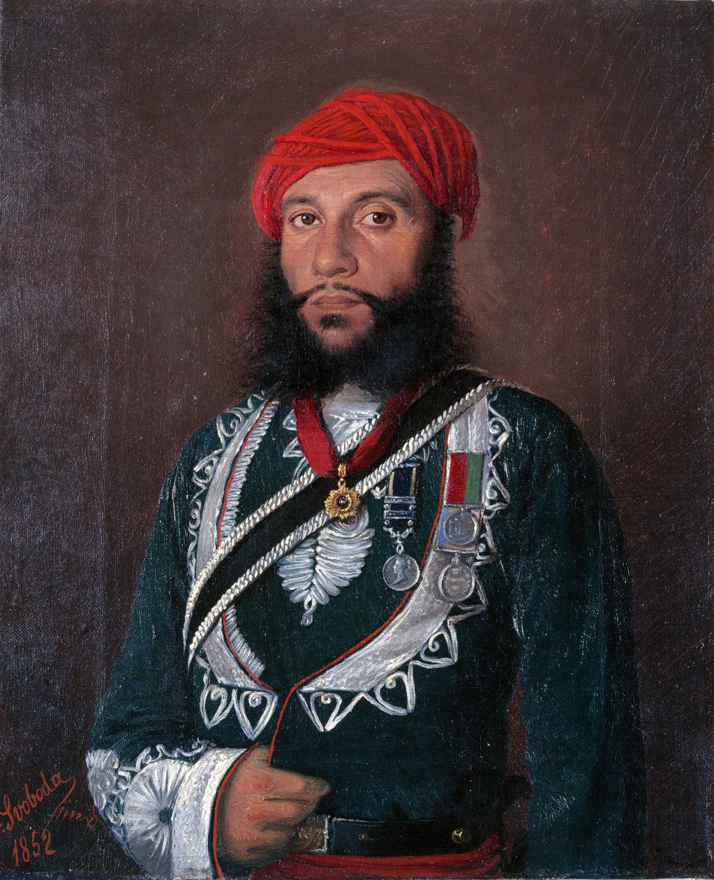 En indisk offiser for 2. regiment irregulære kavaleri, 1852 av Alexander Sandor Svoboda