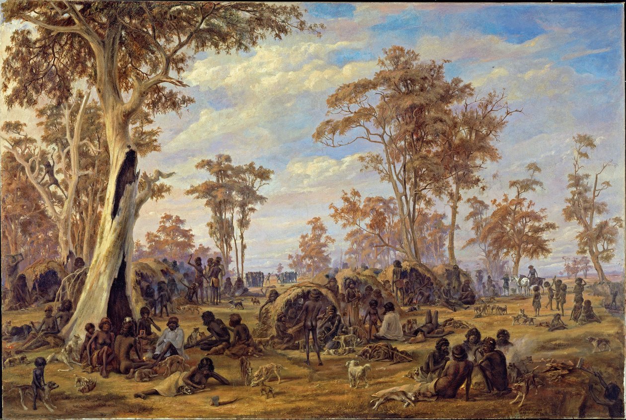Adelaide, en stamme av innfødte ved bredden av elven Torrens av Alexander Schramm